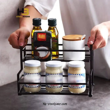 2-Tier Spice Rack – Freestanding Kitchen Organizer