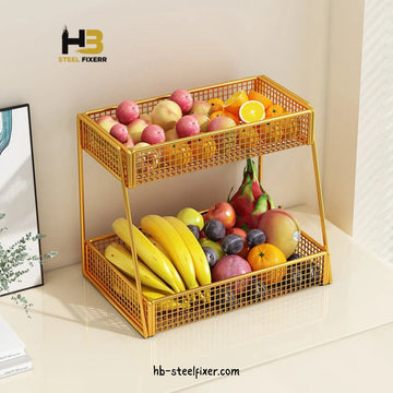 Multipurpose Tiered Metal Kitchen Storage Organizer