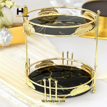 Multipurpose 2-Tier Golden Organizer