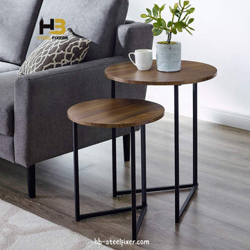 Set of 2 V-Leg Nesting Side Tables