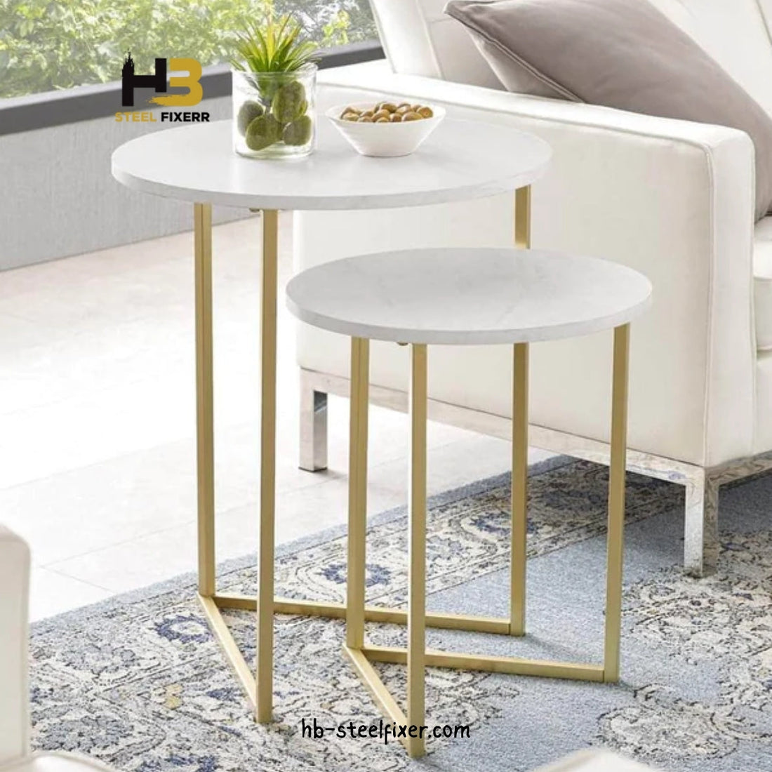 Set of 2 V-Leg Nesting Side Tables