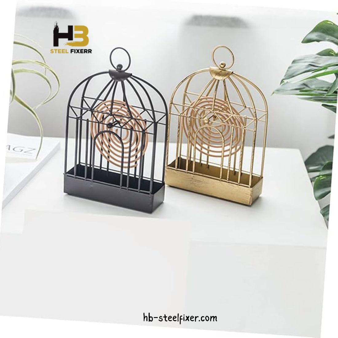 Golden Metal Mosquito Coil Holder – Stylish Insect Repellent Burner
