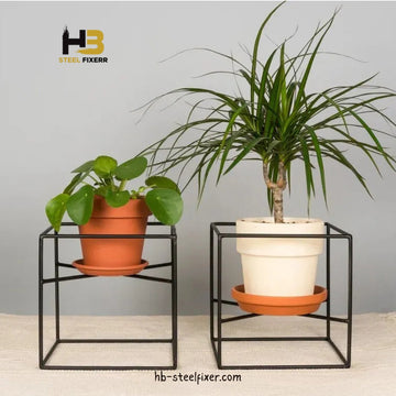 Minimalist Metal Cube Plant Stand
