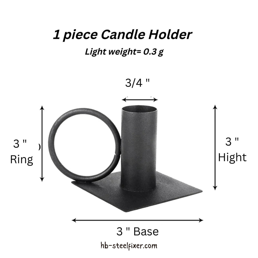 Black Metal Taper Candle Holder