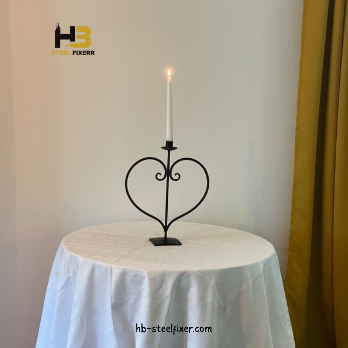 Creative Heart-Shaped Iron Candle Stand