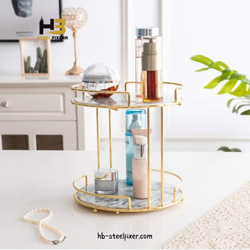 Rotating Cosmetic Display Stand – 2-Tier Makeup Organizer