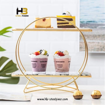 2-Tier Gold Shelf Rack – Multi-Use for Kitchen & Makeup Essentials