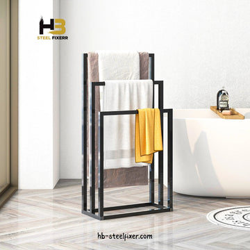 3-Tier Freestanding Towel Rack – Handcrafted Bathroom Organizer