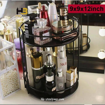 Double-Layer Cosmetic Rack Makeup Organizer with Safety Fence