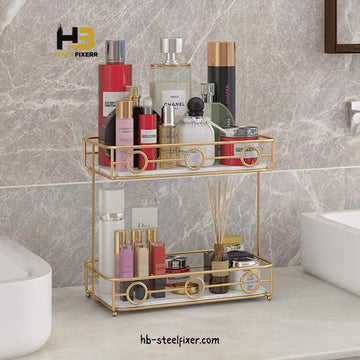 Double-Tier Nordic Storage Rack – Minimalist Iron Organizer
