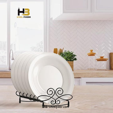 Vertical Plate Stand Organizer – 6-Slot Dinnerware Rack by HB Steel Fixerr
