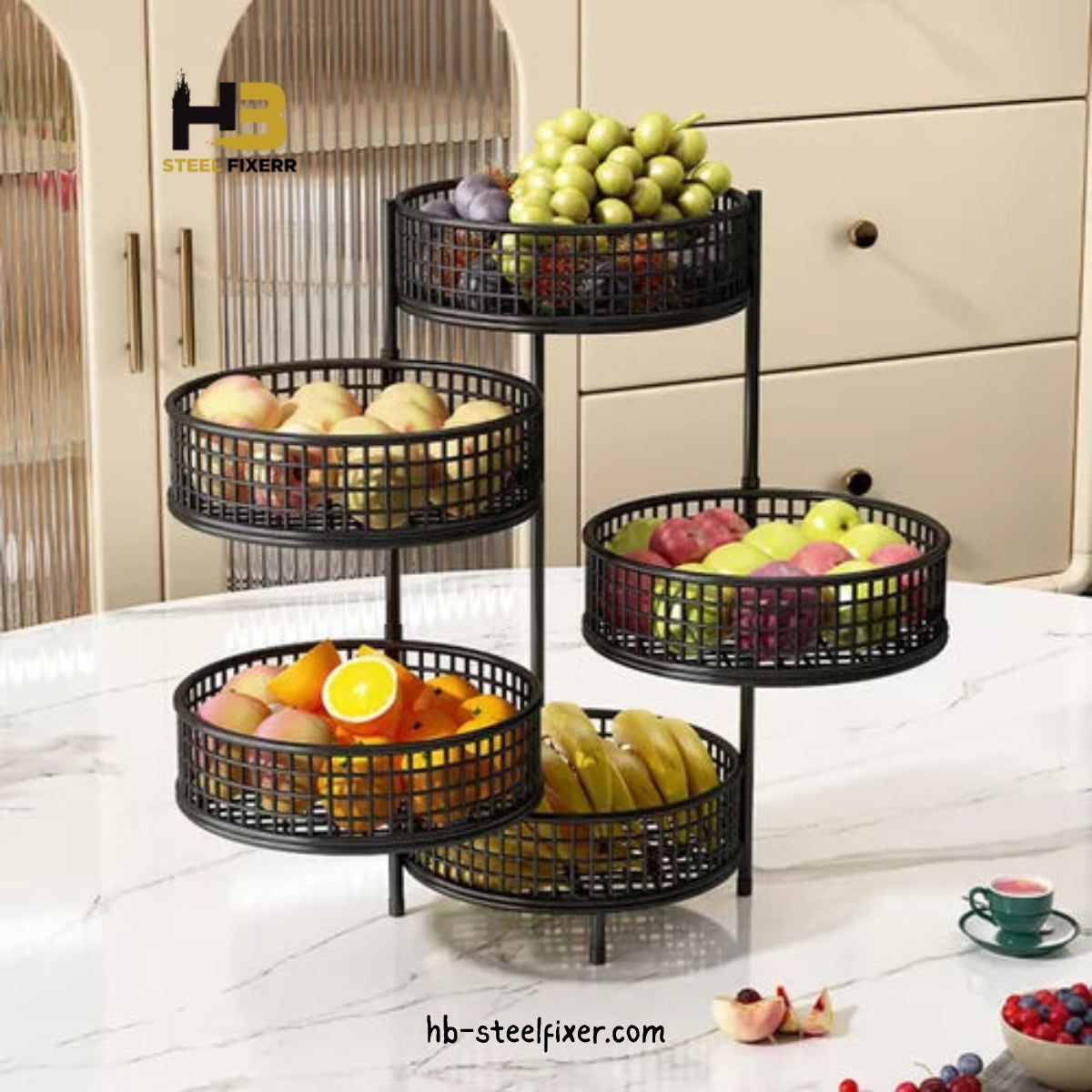 Multi-Layer Rotatable Fruit Tray Stand