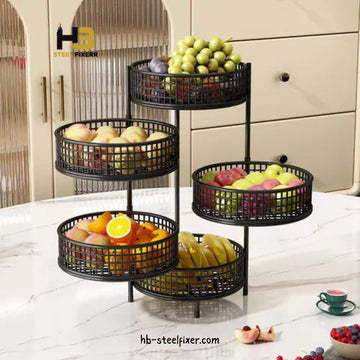Multi-Layer Rotatable Fruit Tray Stand