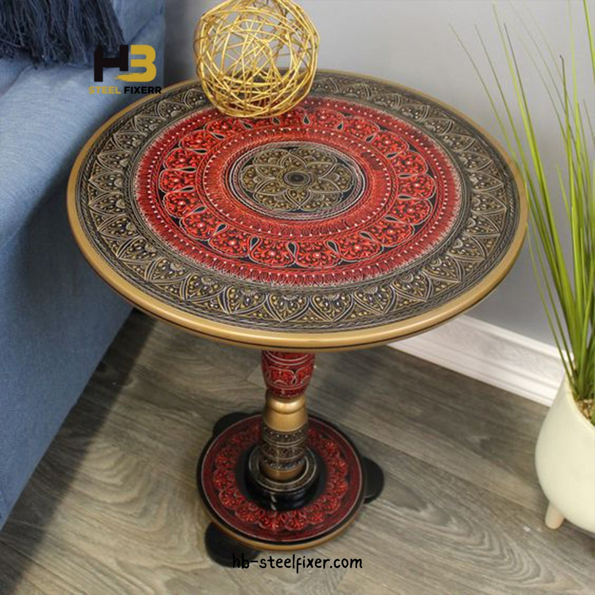 Handcrafted Folding Round Coffee Table – Sheesham Wood Design