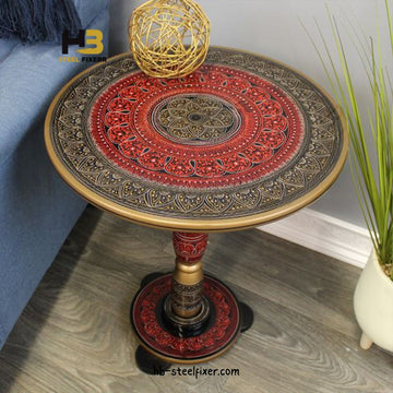 Handcrafted Folding Round Coffee Table – Sheesham Wood Design