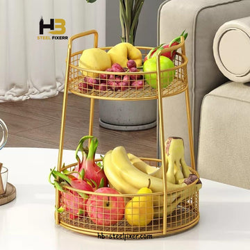 Multifunctional Round Double-Layer Fruit Bowl