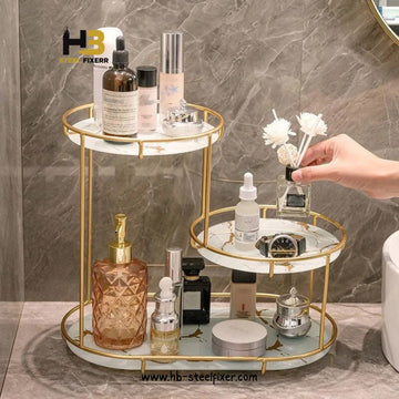 3-Tier Metal Cosmetic Storage Rack – High-End Organizer