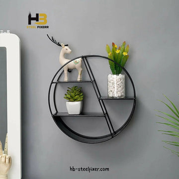 Round Hexagonal Wall Shelf – Modern Iron Storage Rack