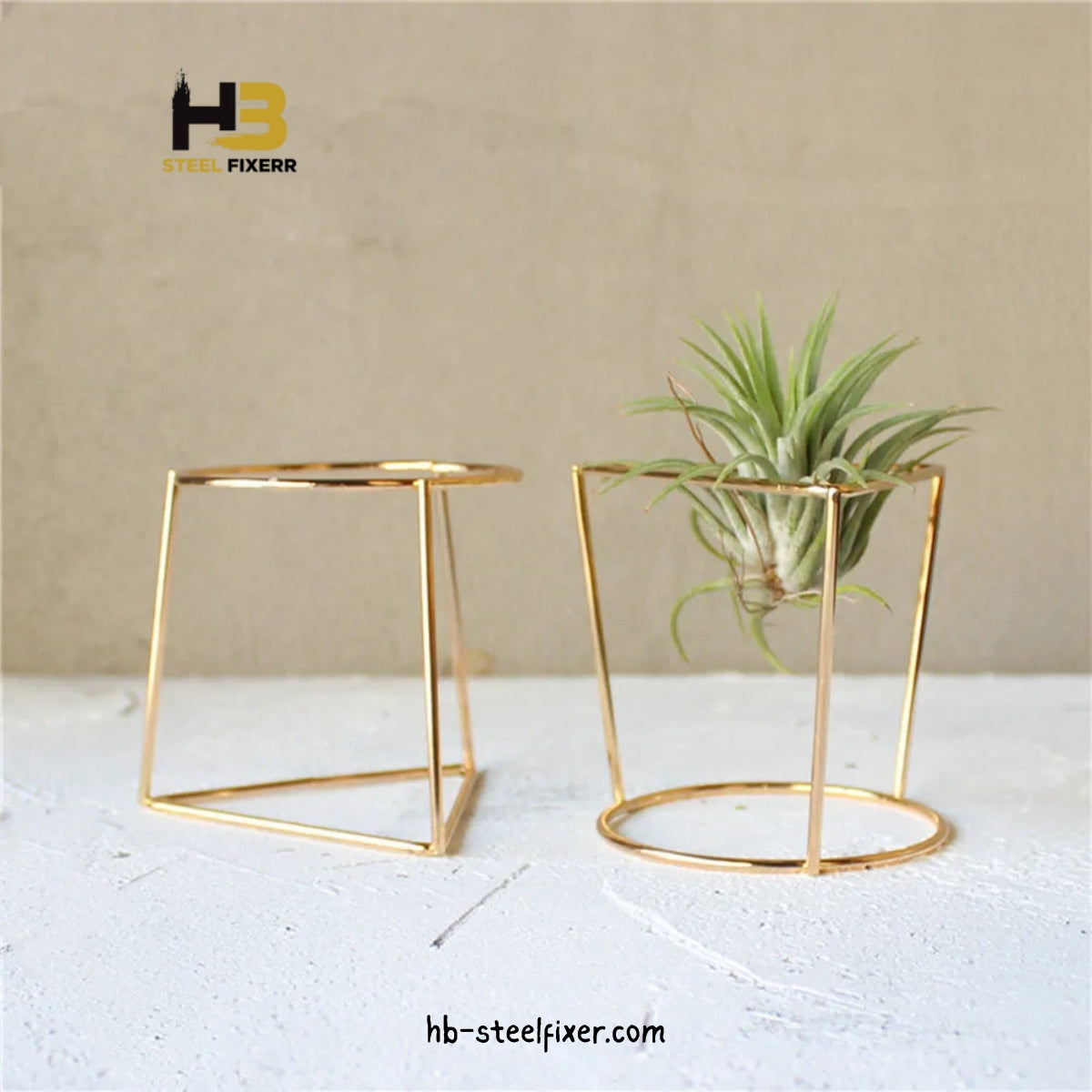 Pack of 3 – Geometric Metal Flower Pot Stands