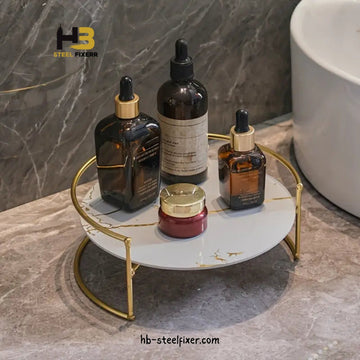 Gold Mirror Makeup Organizer Tray