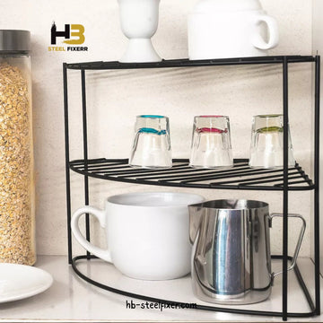 3-Tier Kitchen Corner Shelf – Space-Saving Metal Cabinet Organizer Stand