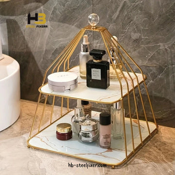 Dubble Birdcage Style Makeup Storage Rack