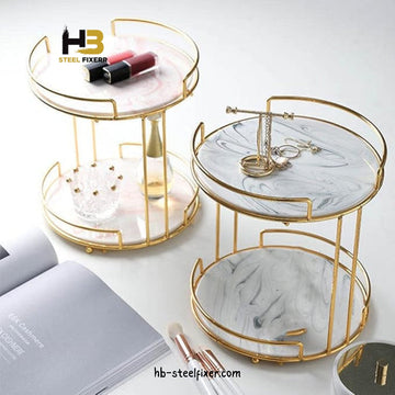 Double-Layer Jewelry & Cosmetics Storage Tray – Modern Vanity Organizer