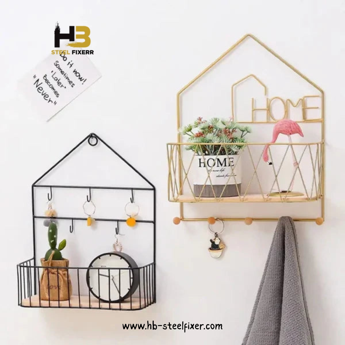 Creative Wall-Mounted Shelf with Hooks