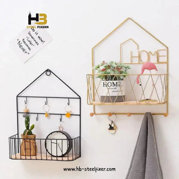 Creative Wall-Mounted Shelf with Hooks