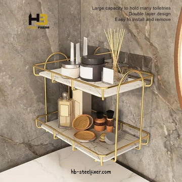 2-Tier Golden Organizer – Space-Saving