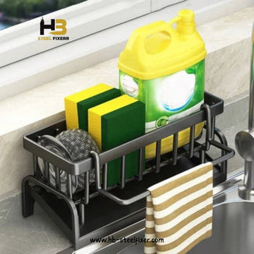 Sturdy Metal Sink Organizer for Soap, Sponges & Towels