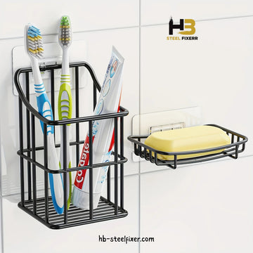 Stainless Steel Toothbrush & Soap Holder Set