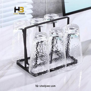 Coffee Mug & Glass Drying Rack – 6-Cup Metal Holder Stand