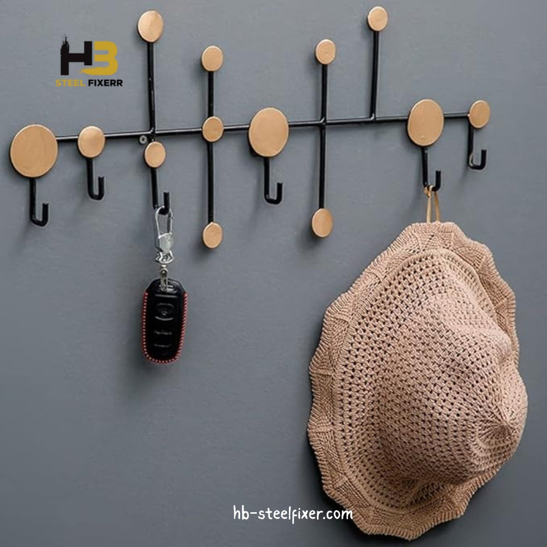 Nordic Cast Iron Dots Wall Hooks Antique Finish Metal Clothes Hanger