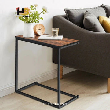 C-Shaped Industrial Side Table