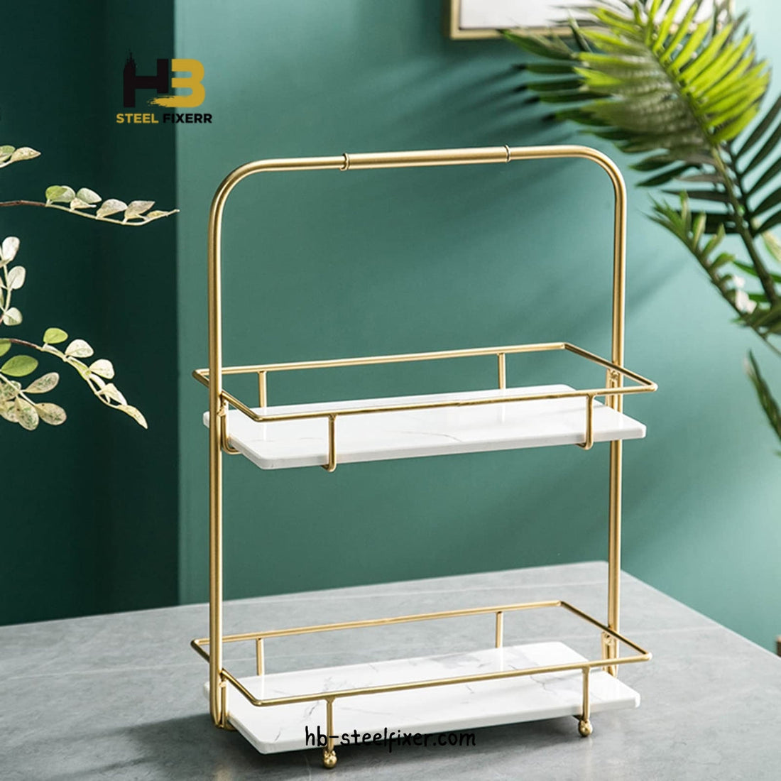 Dubble Dessert Tray with Golden Metal