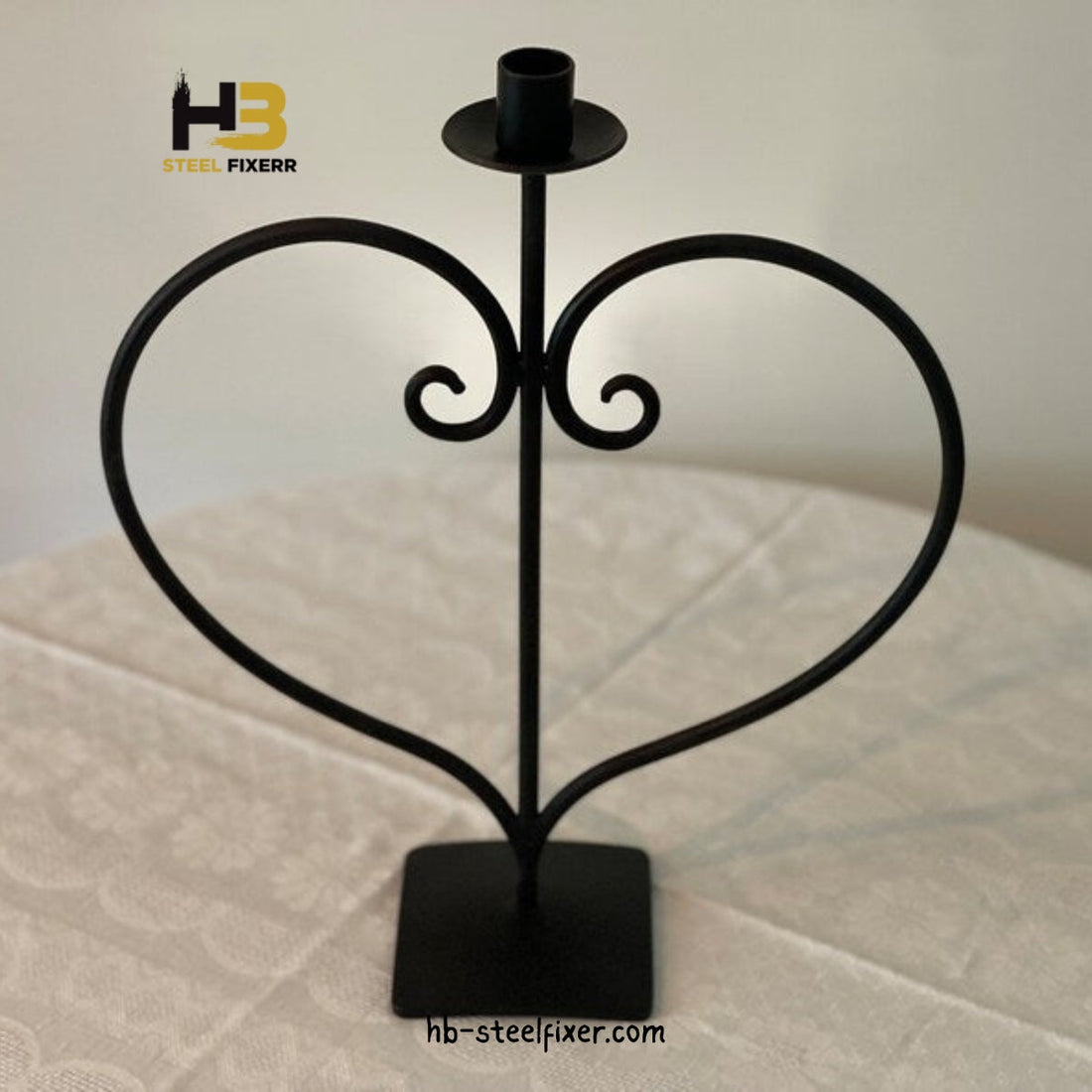 Creative Heart-Shaped Iron Candle Stand