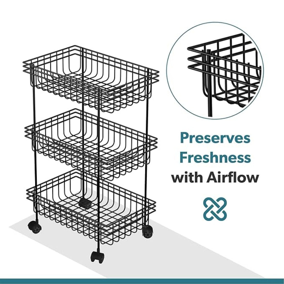Multipurpose Kitchen Trolley for Vegetables & Fruits
