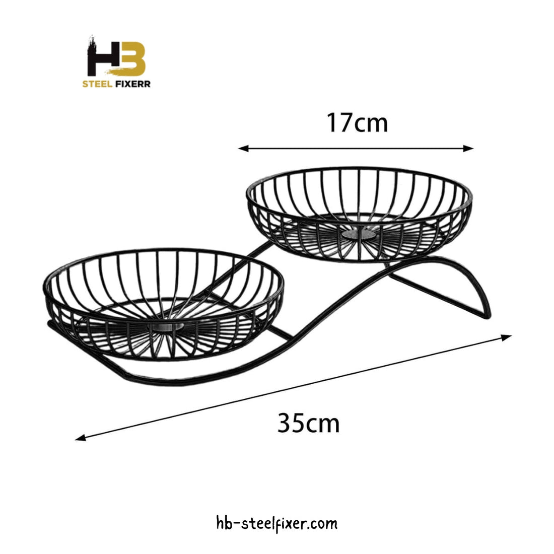 2-Tier Round Metal Fruit Basket – Nordic Style Kitchen