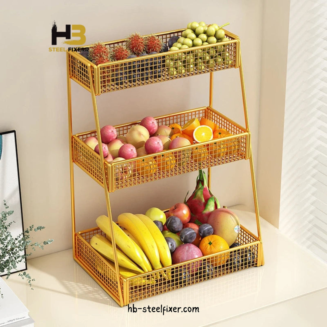 Multipurpose Tiered Metal Kitchen Storage Organizer