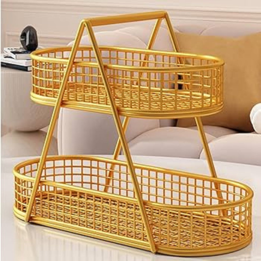 2-Tier Countertop Fruit Basket – Kitchen Organizer & Storage Rack