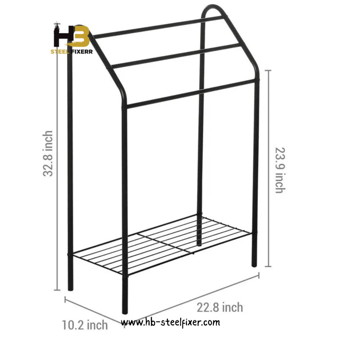 3-Tier Matte Black Towel Holder Stand – Freestanding Bathroom Organizer