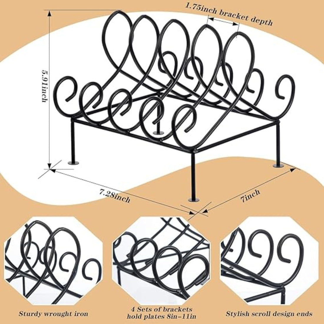 Metal Dinnerware Display Stand – Vertical Dish Rack