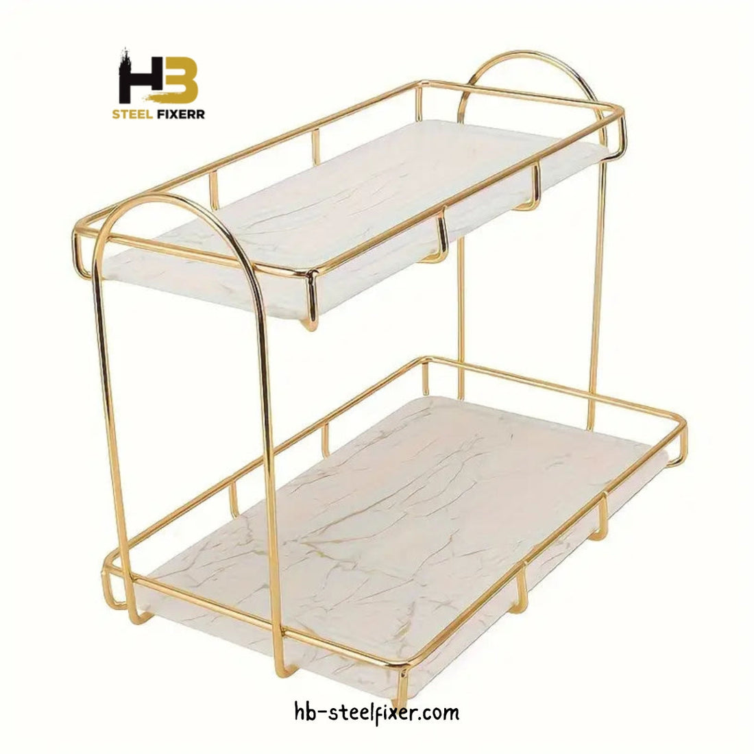 2-Tier Golden Organizer – Space-Saving