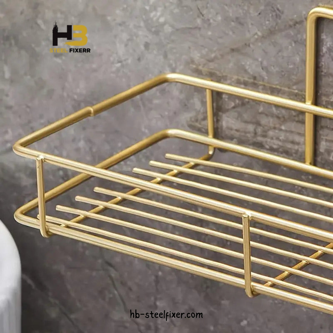 Bathroom Wall-Mounted Square Storage Rack – Iron Shelf