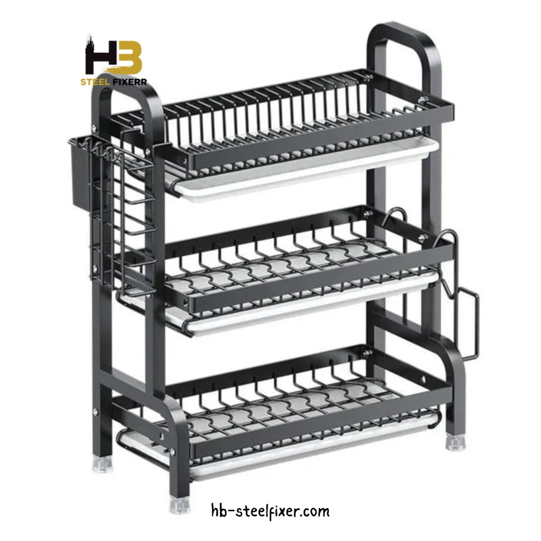 Multi-Tiered Dish Organizer – Space-Saving Kitchen Rack