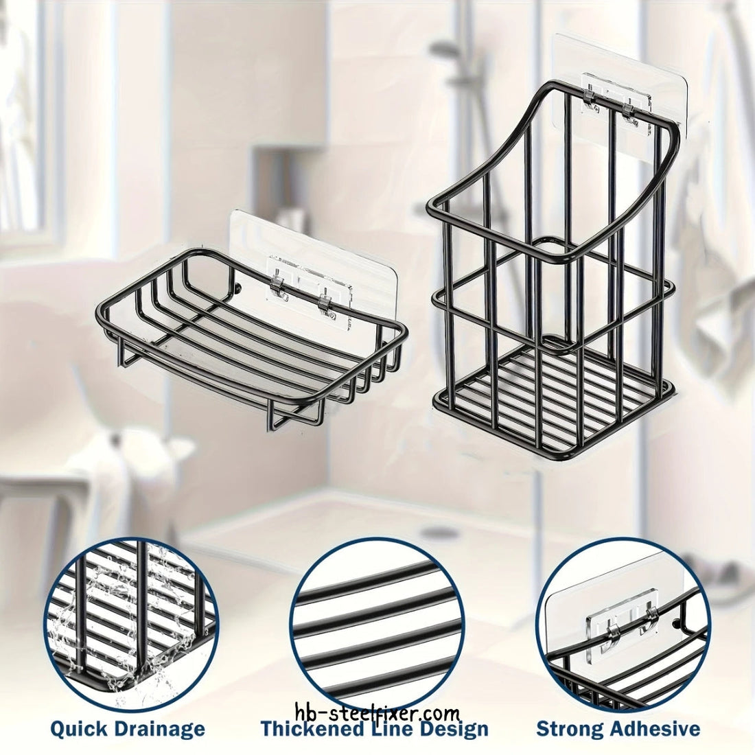 Stainless Steel Toothbrush & Soap Holder Set