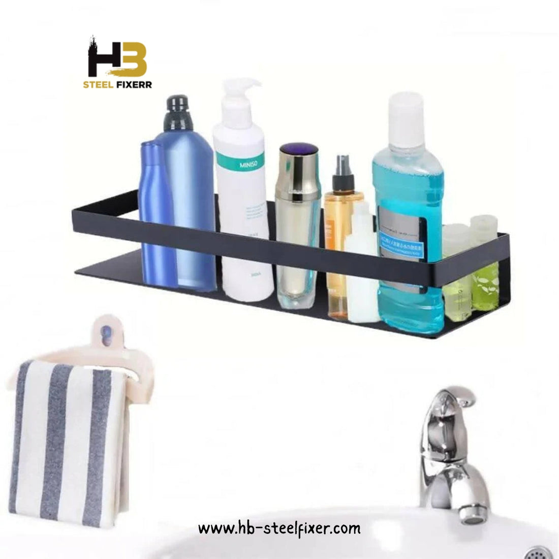 1 Pc Multi-Purpose Corner Shelf – Wall-Mounted for Bathroom & Kitchen