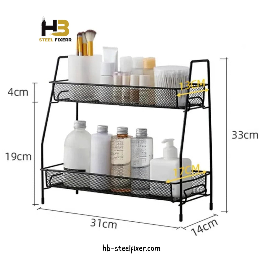 2-Layer Metal Stand – Compact Freestanding Organizer