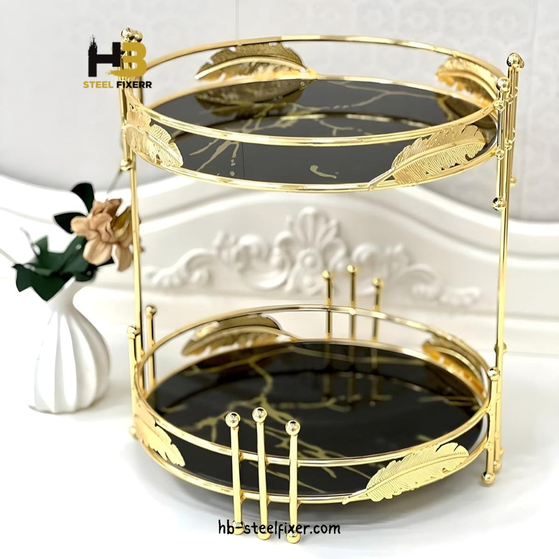 Multipurpose 2-Tier Golden Organizer